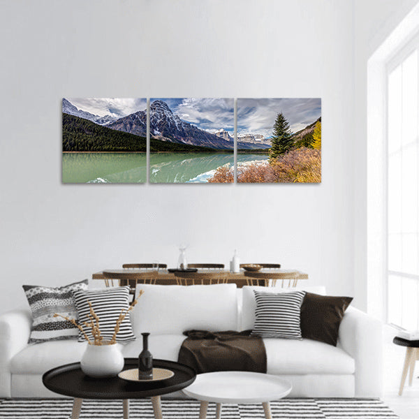 Reflection in the Waterfowl Lakes panoramic canvas wall art