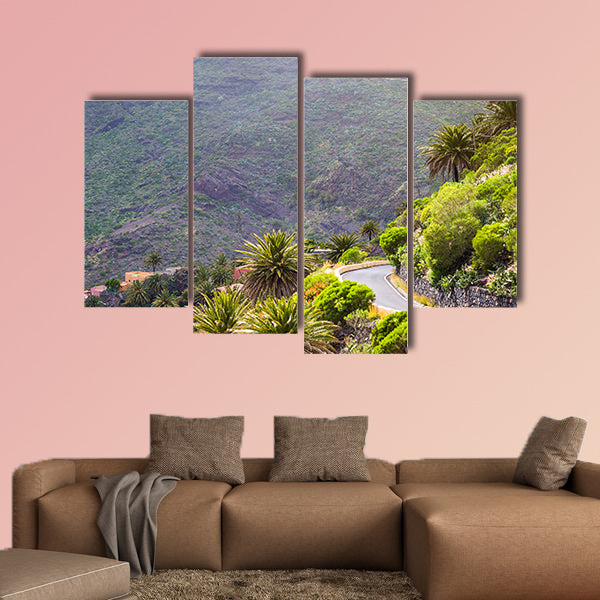 Landscape of the Masca Gorge in Tenerife, Canary Islands multi panel canvas wall art