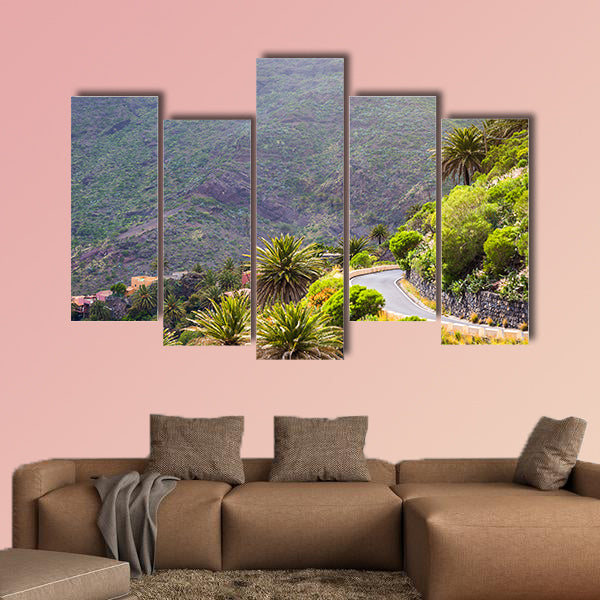 Landscape of the Masca Gorge in Tenerife, Canary Islands multi panel canvas wall art
