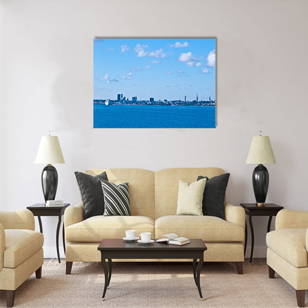 view of the cityscape of Tallinn from the sea Multi panel canvas wall art