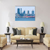 Great view of the cityscape of Tallinn from the sea Multi panel canvas wall art