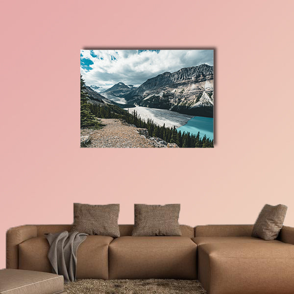View over Peyto Lake, Banff National Park Canada Multi panel canvas wall art