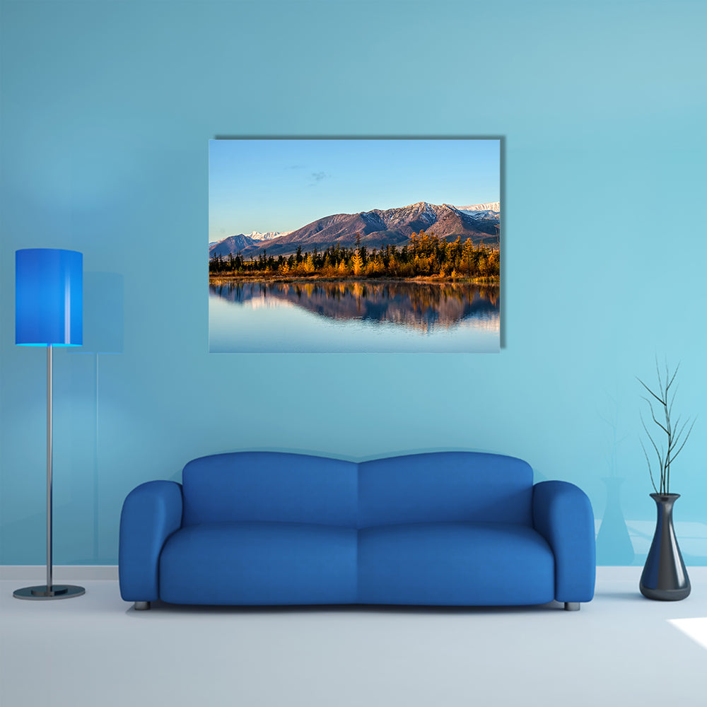 The Beauty Of The Lake And Mountains With Reflection In The Siberia Multi Panel Canvas Wall Art