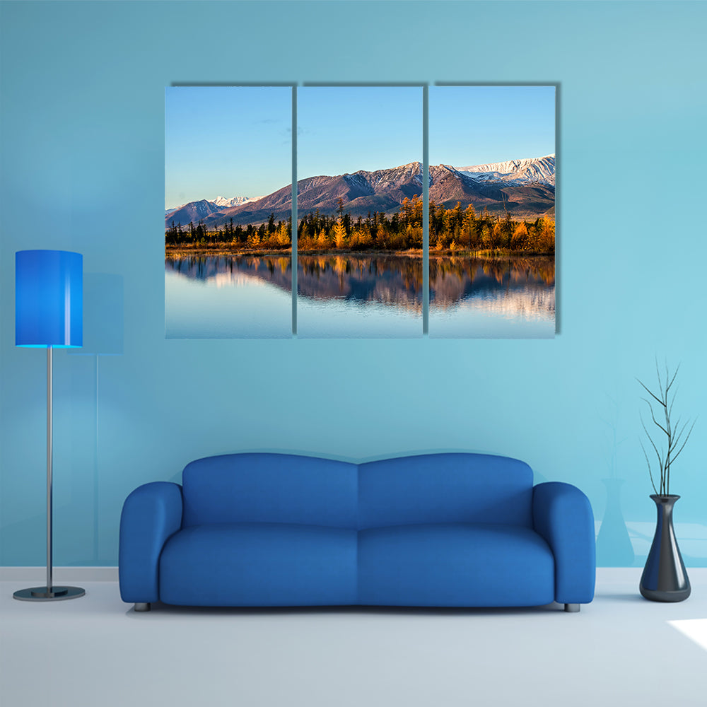 The Beauty Of The Lake And Mountains With Reflection In The Siberia Multi Panel Canvas Wall Art