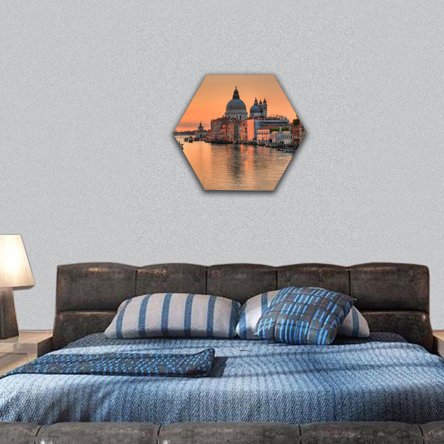 Canal grande in venice hexagonal canvas wall art
