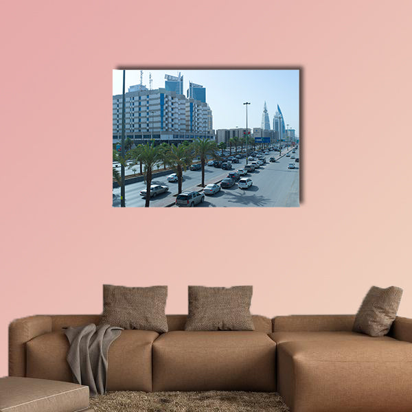 King Fahad Road Early in the Morning in Riyadh multi panel canvas wall art