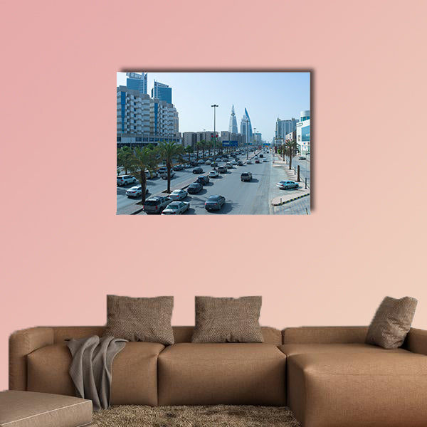 King Fahad Road Early in the Morning in Riyadh multi panel canvas wall art