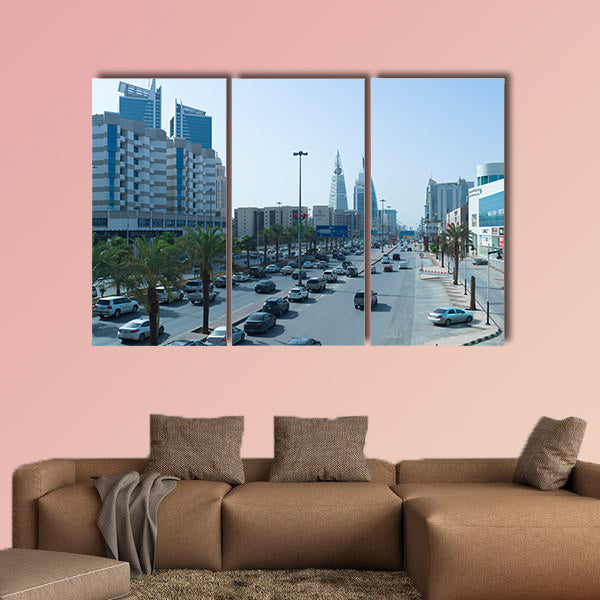 King Fahad Road Early in the Morning in Riyadh multi panel canvas wall art