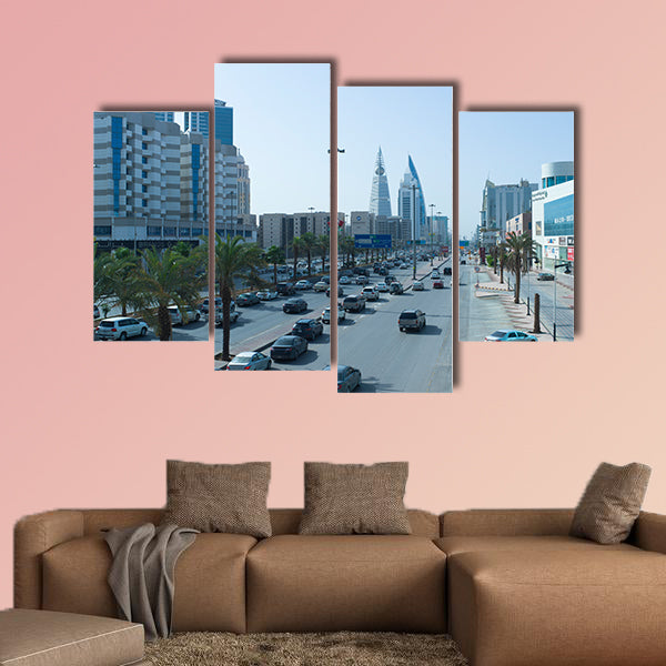 King Fahad Road Early in the Morning in Riyadh multi panel canvas wall art