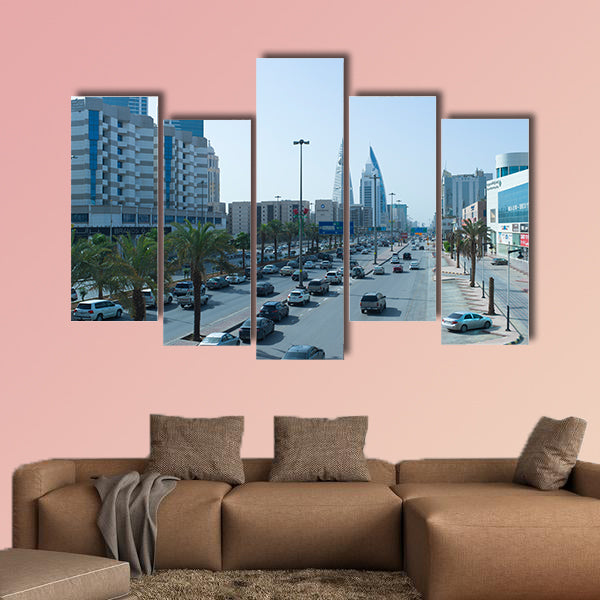 King Fahad Road Early in the Morning in Riyadh multi panel canvas wall art