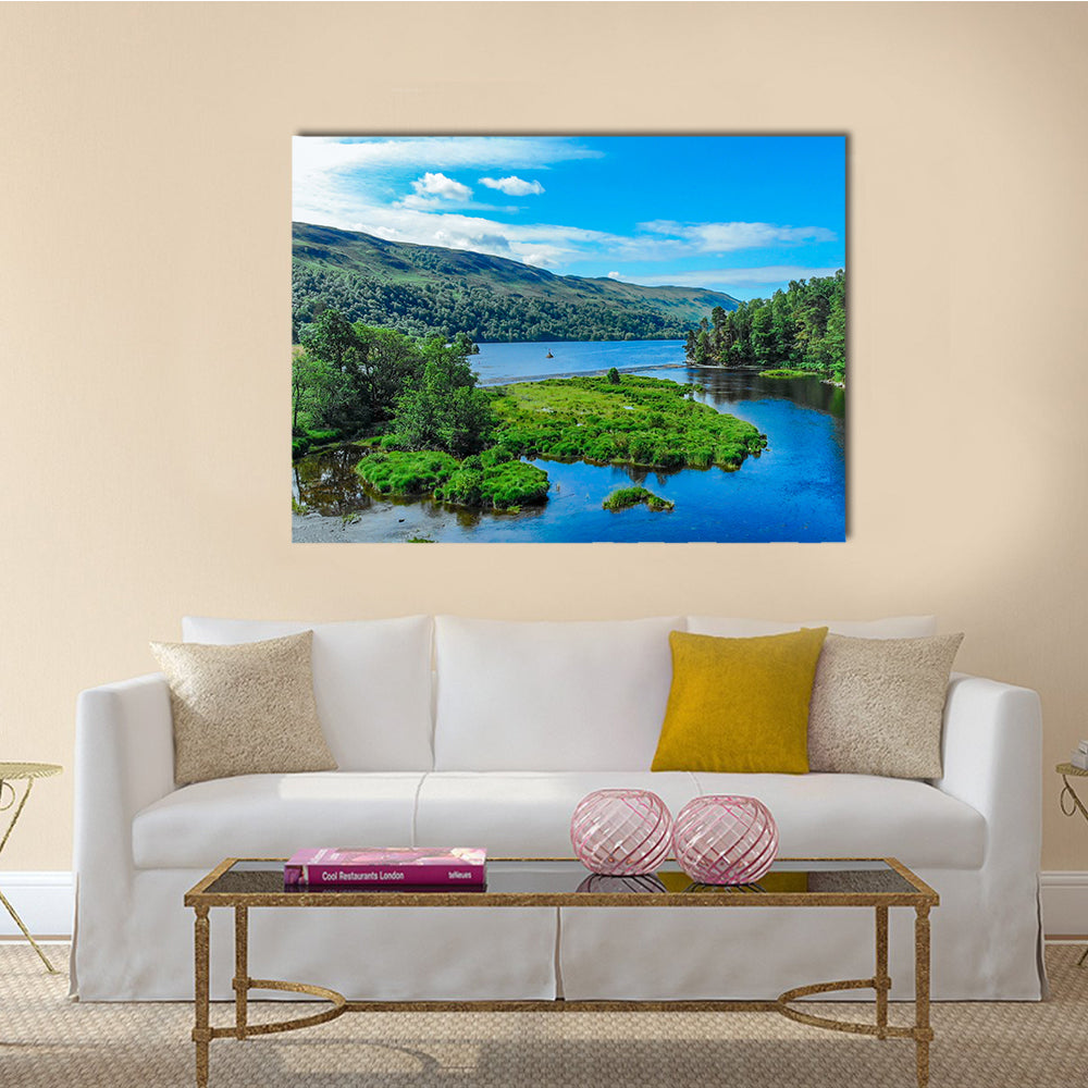 Amazing landscape with creeks and lakes in the Scottish Highlands multi panel canvas wall art