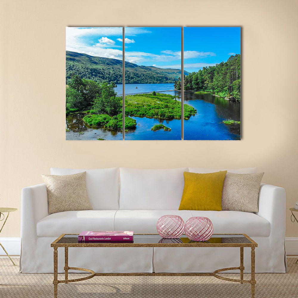 Amazing landscape with creeks and lakes in the Scottish Highlands multi panel canvas wall art