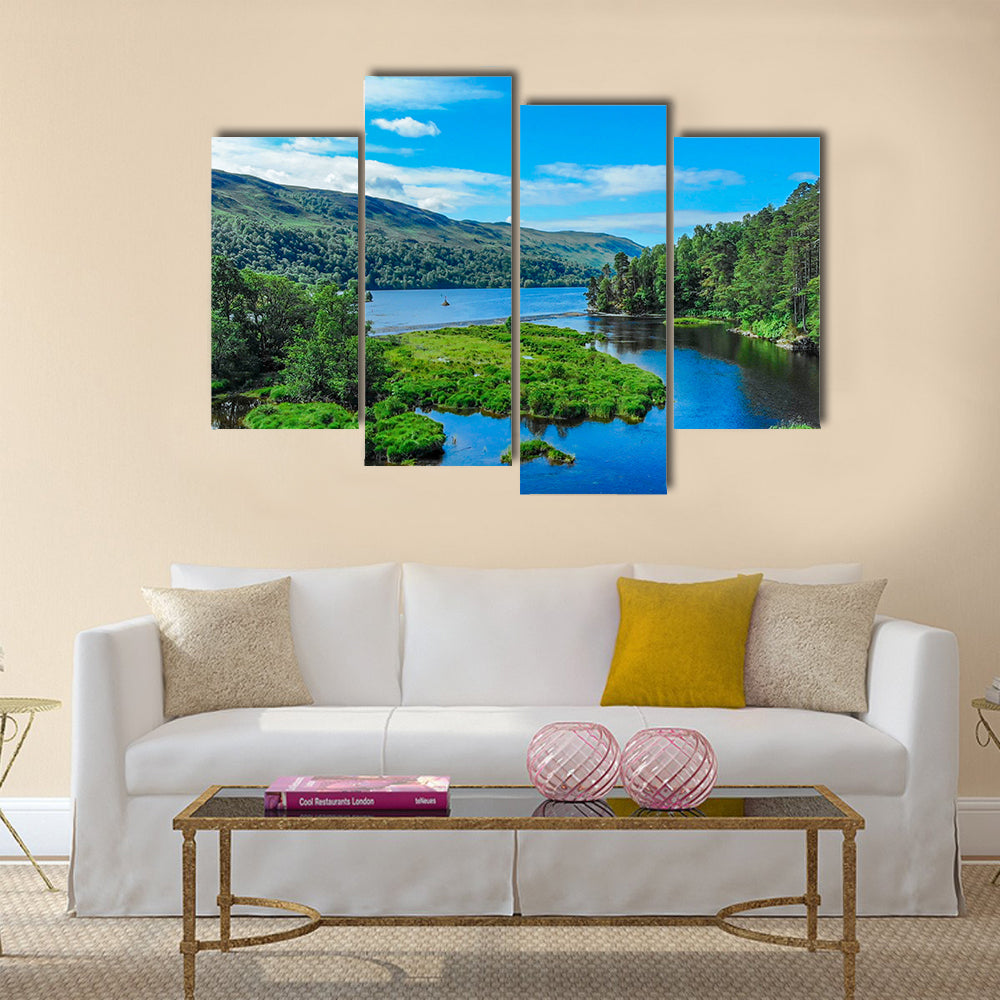 Amazing landscape with creeks and lakes in the Scottish Highlands multi panel canvas wall art