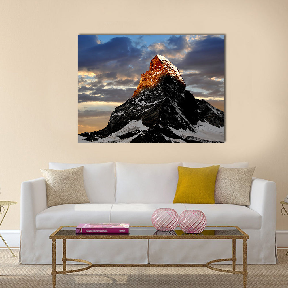 Sunrise on the Matterhorn Multi panel canvas wall art