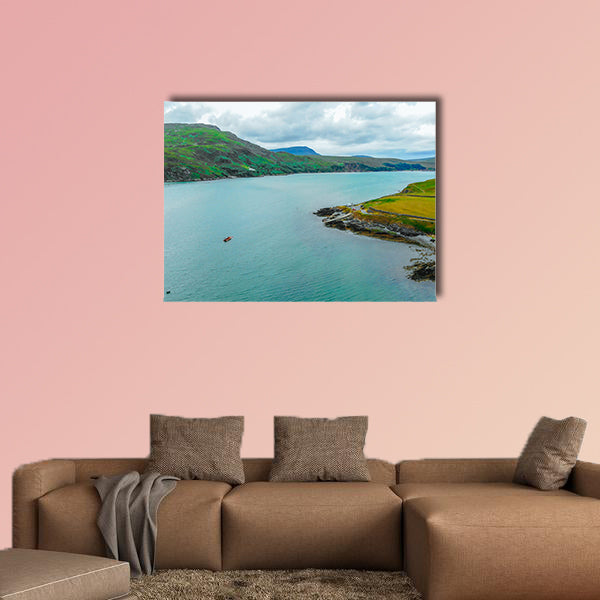 The Kyle of Durness in the Highlands of Scotland - aerial view Multi panel canvas wall art