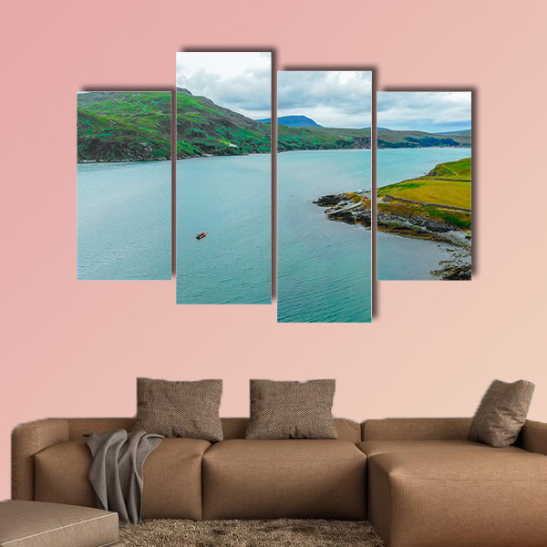 The Kyle of Durness in the Highlands of Scotland - aerial view Multi panel canvas wall art