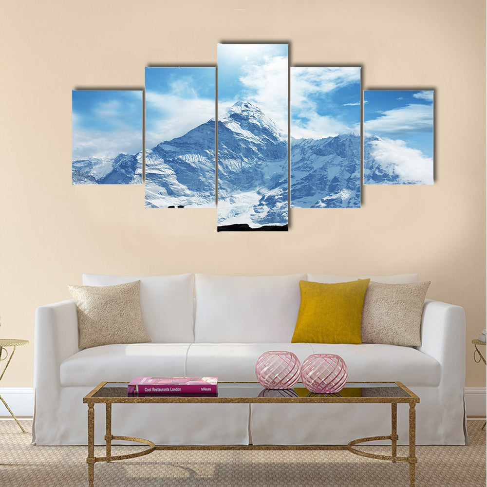 Climber in Himalayan mountain Multi panel canvas wall art