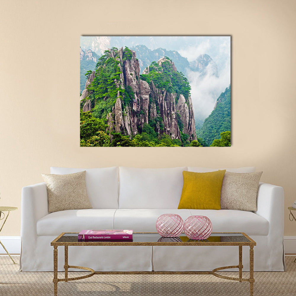 Atop in Yellow sacred mountains Huangshan in China Multi panel canvas wall art