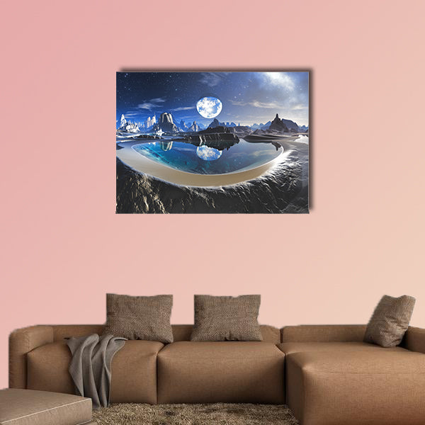 Reflection of Earth in Crystal Pool multi panel canvas wall art