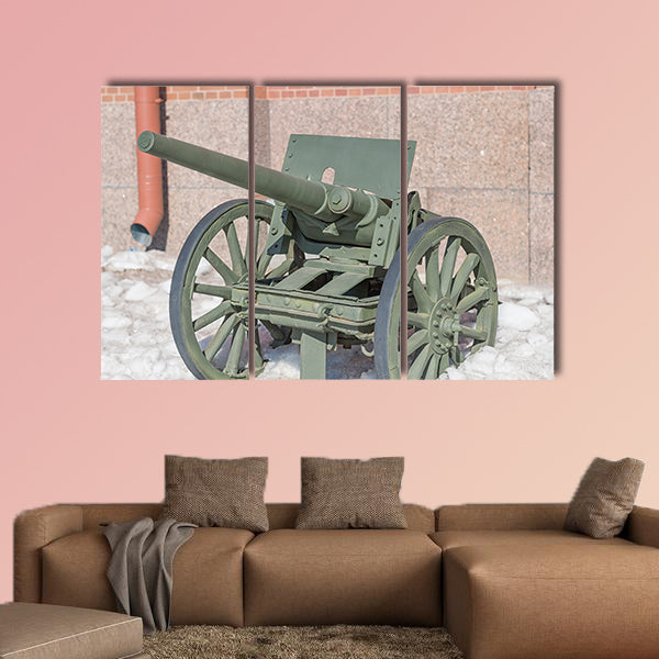 Old cannon on courtyard of Military History Museum of multi panel canvas wall art