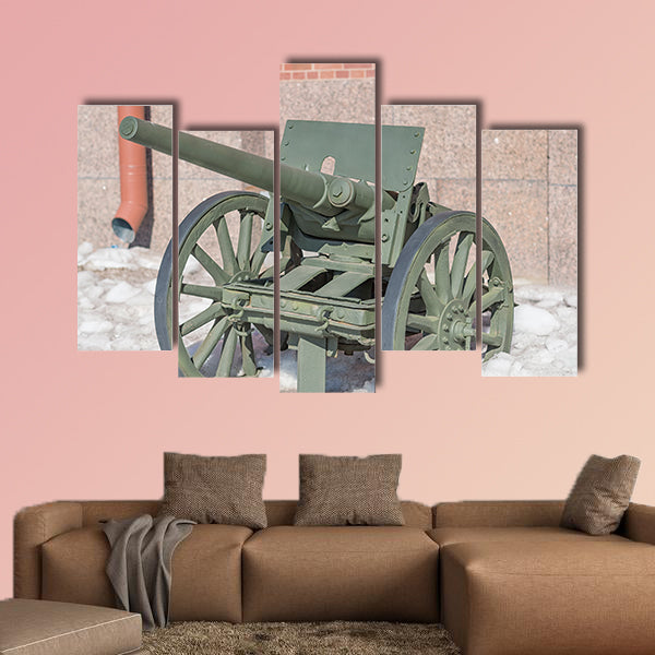 Old cannon on courtyard of Military History Museum of multi panel canvas wall art
