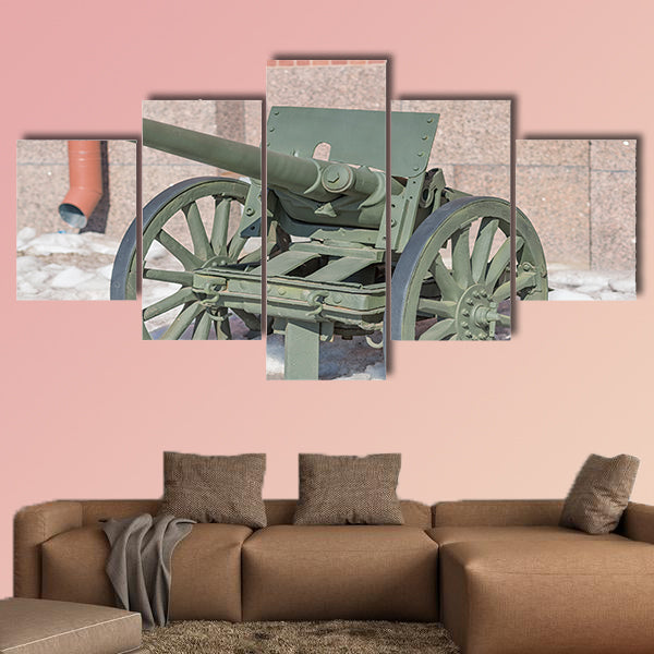 Old cannon on courtyard of Military History Museum of multi panel canvas wall art