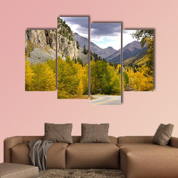Scenic drive in the Rocky Mountains in Colorado multi panel canvas wall art