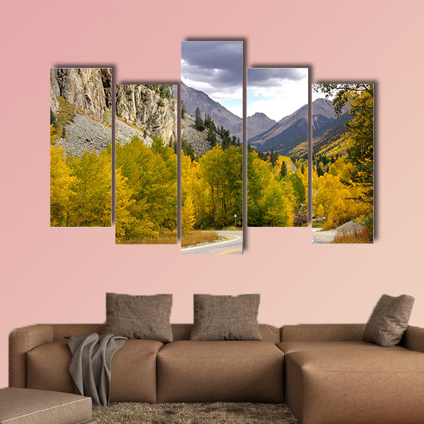 Scenic drive in the Rocky Mountains in Colorado multi panel canvas wall art