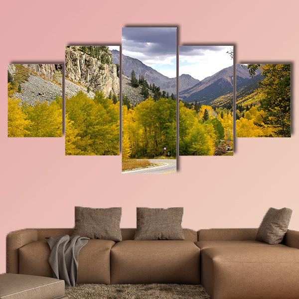 Scenic drive in the Rocky Mountains in Colorado multi panel canvas wall art