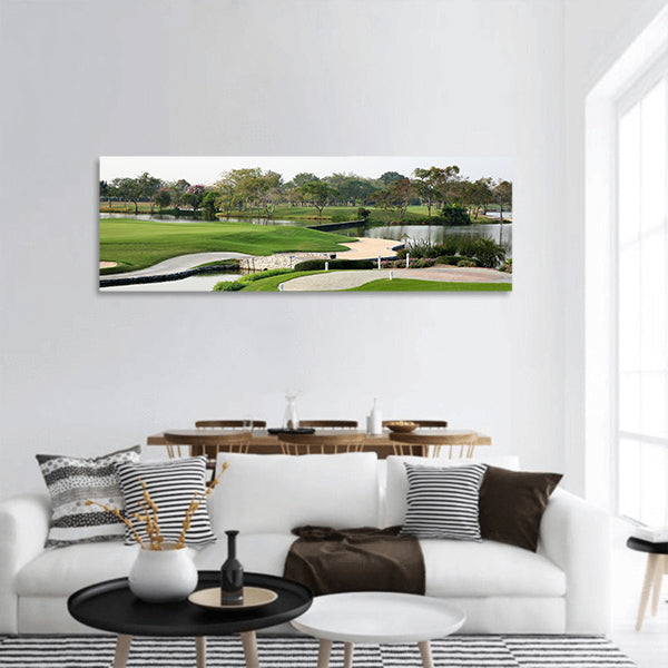 Golf Course Landscape Panoramic Canvas Wall Art