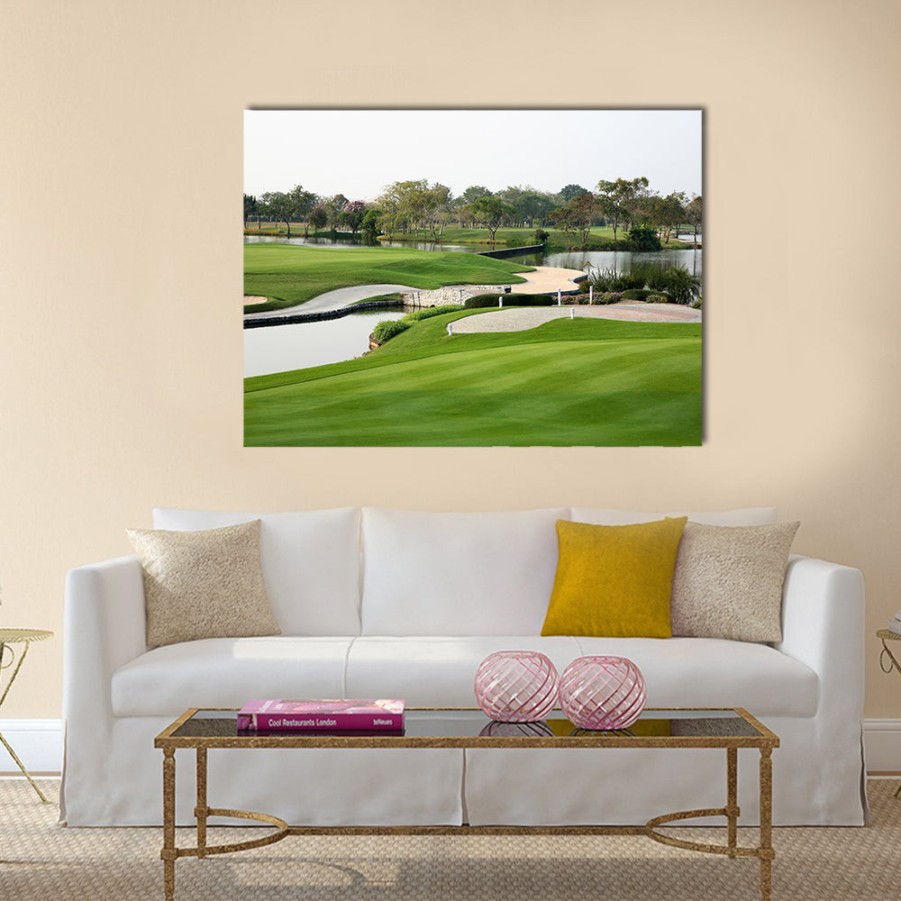 Golf course landscape Multi Panel Canvas Wall Art