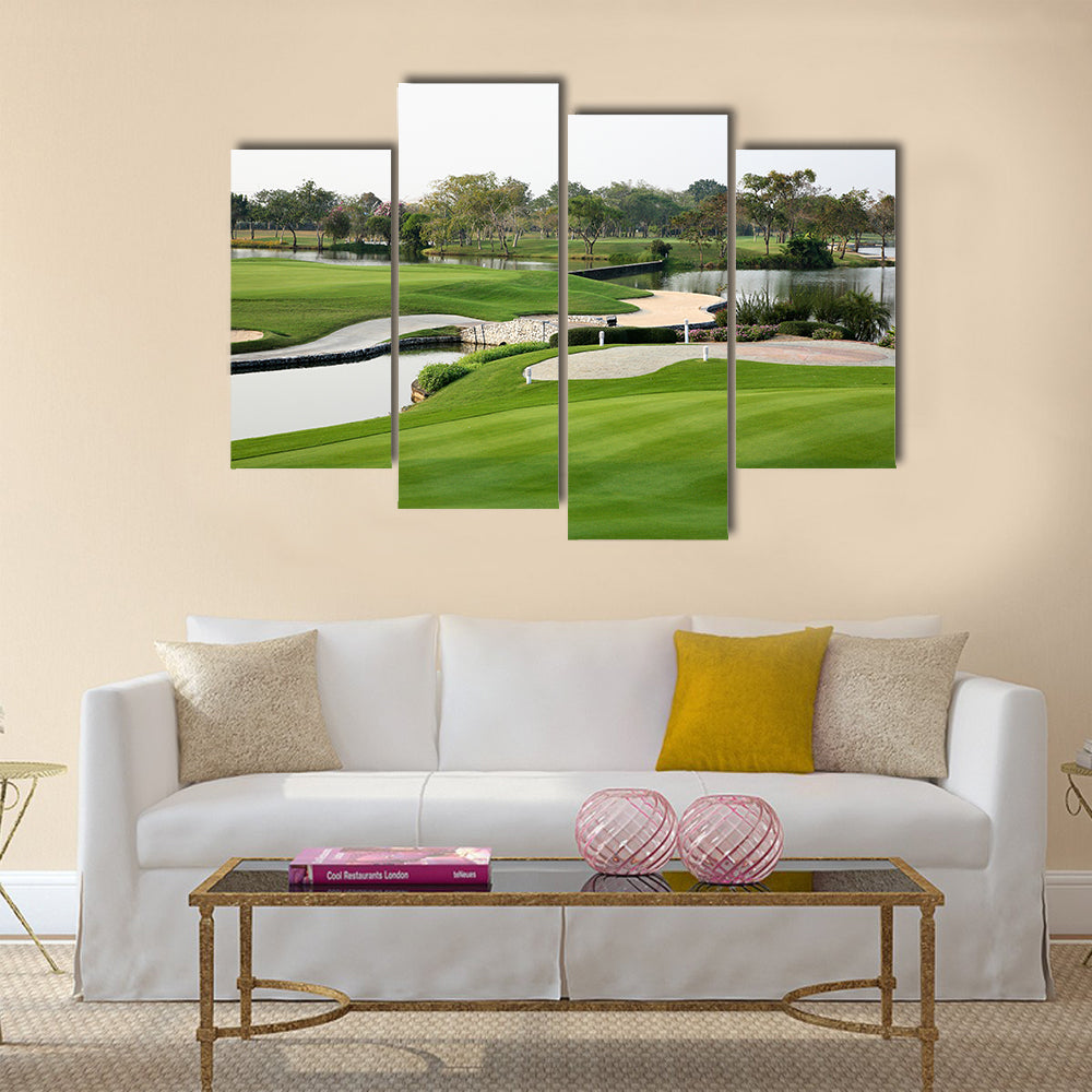 Golf course landscape Multi Panel Canvas Wall Art