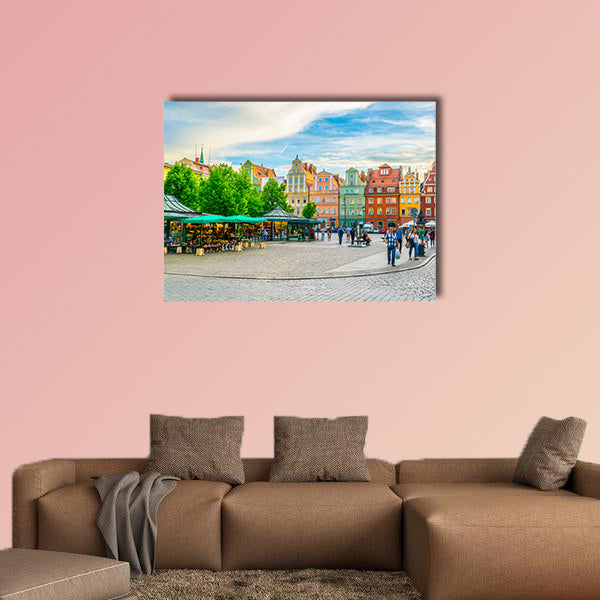 Colorful houses at Plac Solny square in central Wroclaw wall art