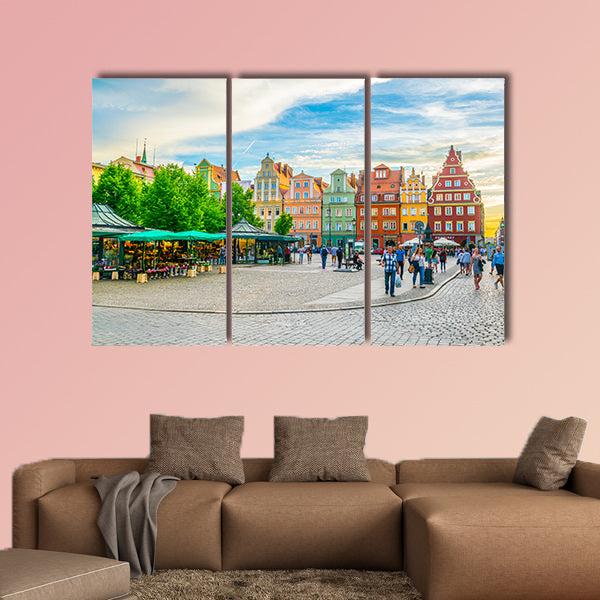 Colorful houses at Plac Solny square in central Wroclaw wall art