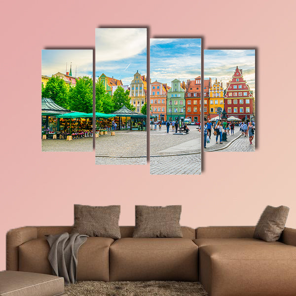 Colorful houses at Plac Solny square in central Wroclaw wall art