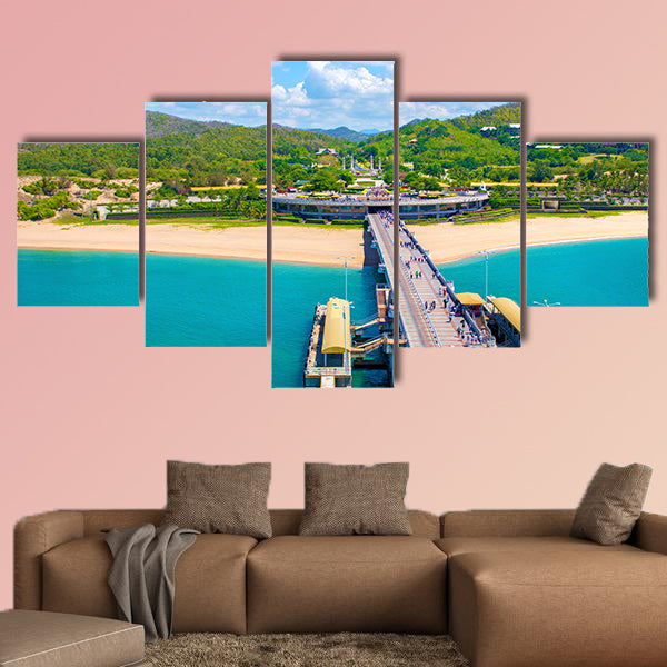 Buddhist Park, open space, many statues and beautiful places on the island of Sanya multi panel canvas wall art