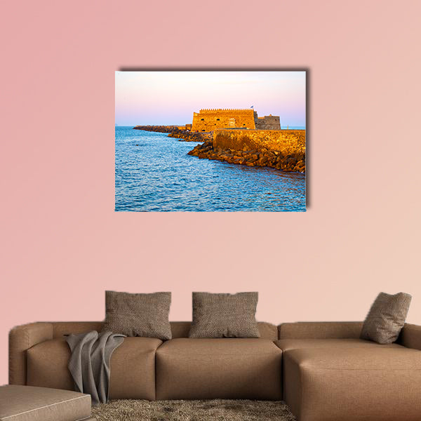 Venetian Fortress in Heraklion in the evening, multi panel canvas wall art