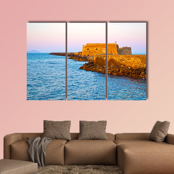 Venetian Fortress in Heraklion in the evening, multi panel canvas wall art