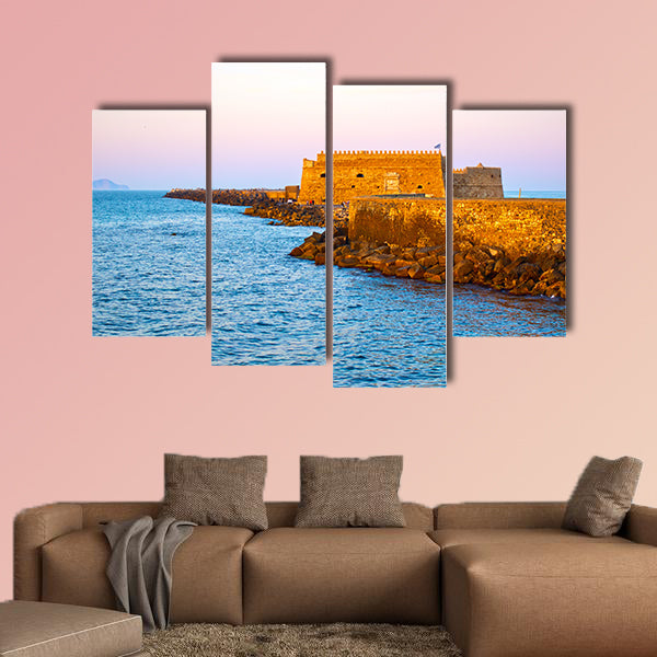 Venetian Fortress in Heraklion in the evening, multi panel canvas wall art