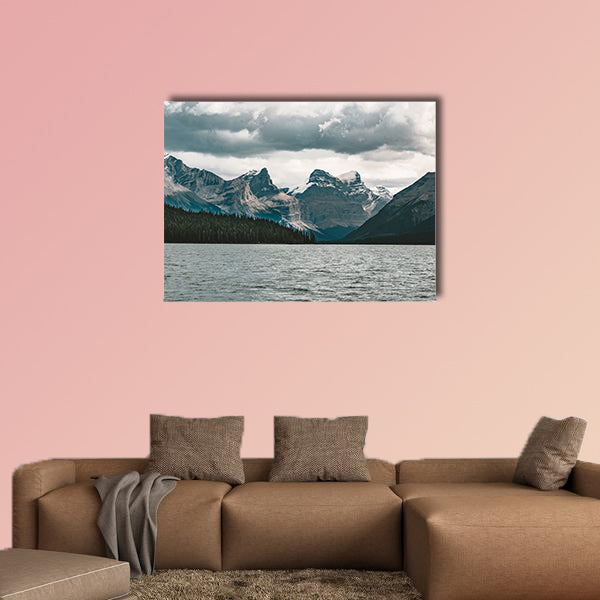 Rand Panorama of Surrounding Peaks at Maligne Lake, Jasper National wall art