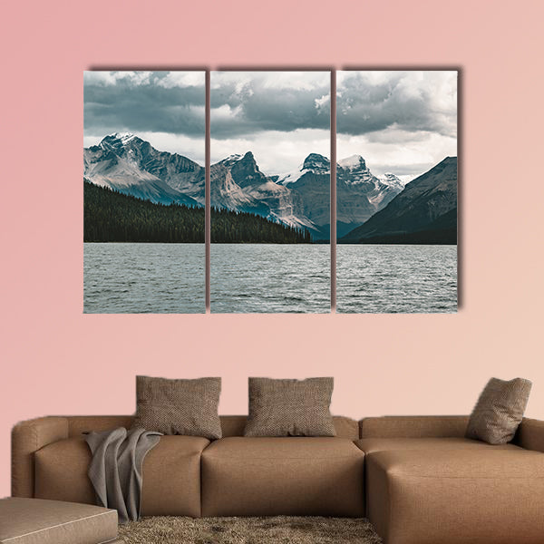 Rand Panorama of Surrounding Peaks at Maligne Lake, Jasper National wall art