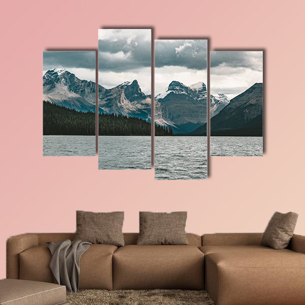 Rand Panorama of Surrounding Peaks at Maligne Lake, Jasper National wall art