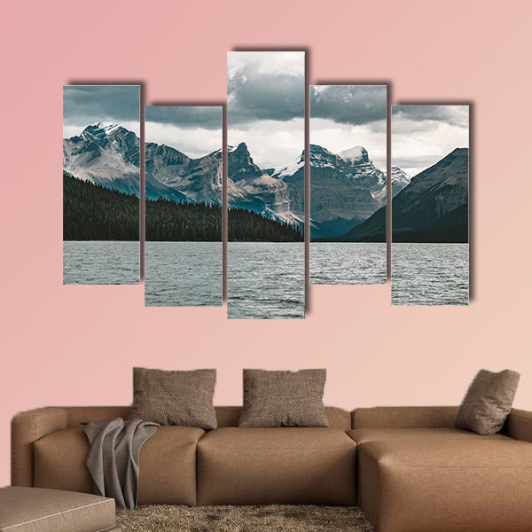Rand Panorama of Surrounding Peaks at Maligne Lake, Jasper National wall art