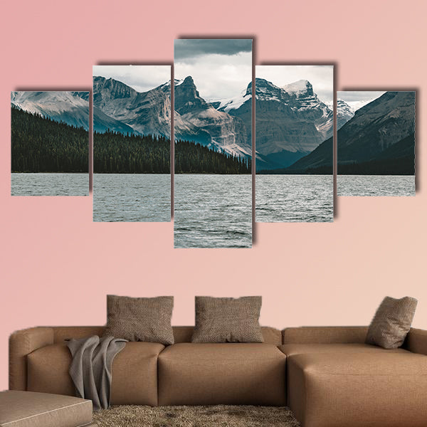 Rand Panorama of Surrounding Peaks at Maligne Lake, Jasper National wall art