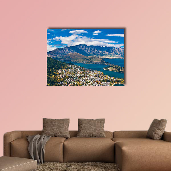 Queenstown downtown with the remarkable range multi panel canvas wall art