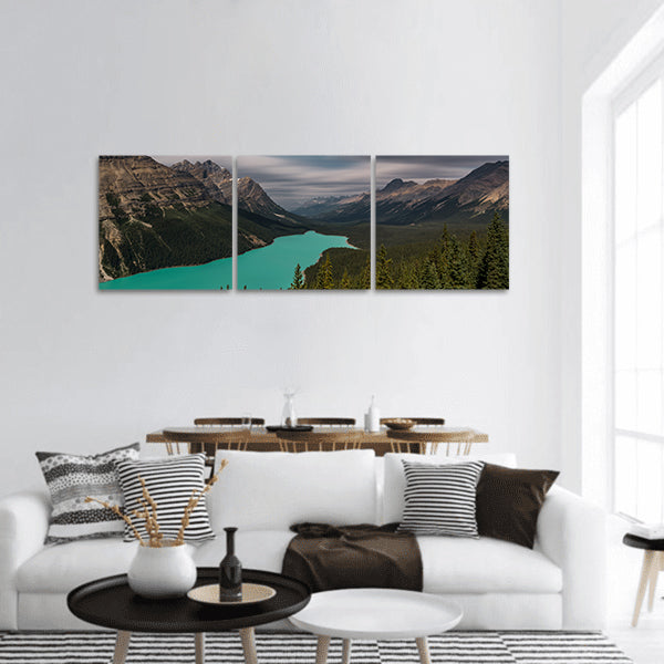 View over Peyto Lake, Banff National Park Canada panoramic canvas wall art