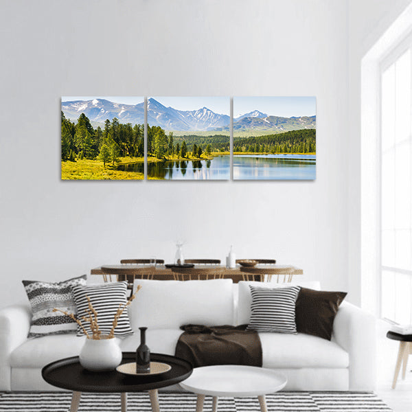 Lake in the mountains Altai Republic, Siberia, Russia panoramic canvas wall art