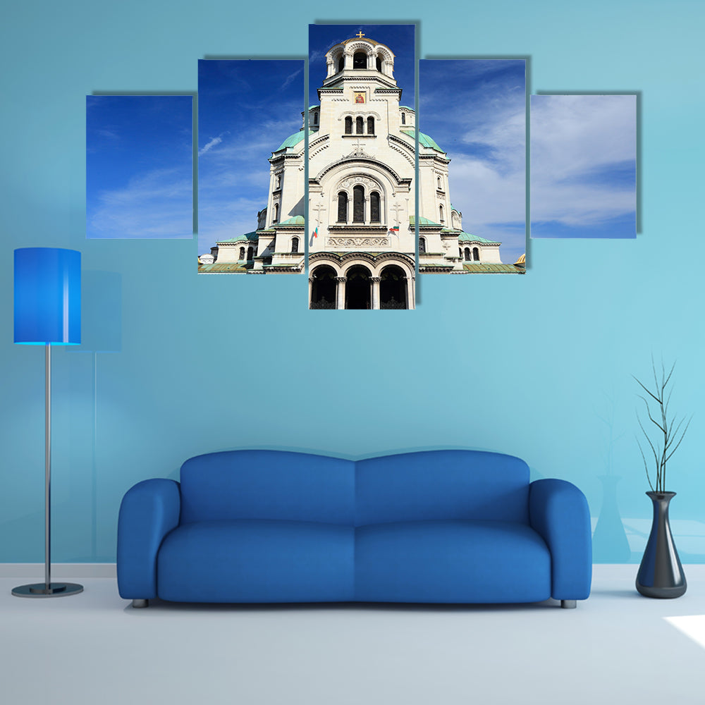 St. Alexander Nevsky Cathedral in Sofia, Bulgaria, Orthodox landmark multi panel canvas wall art