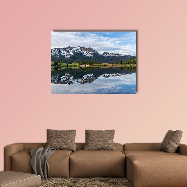Colorado Mountain Lake Sunrise Reflection multi panel canvas wall art