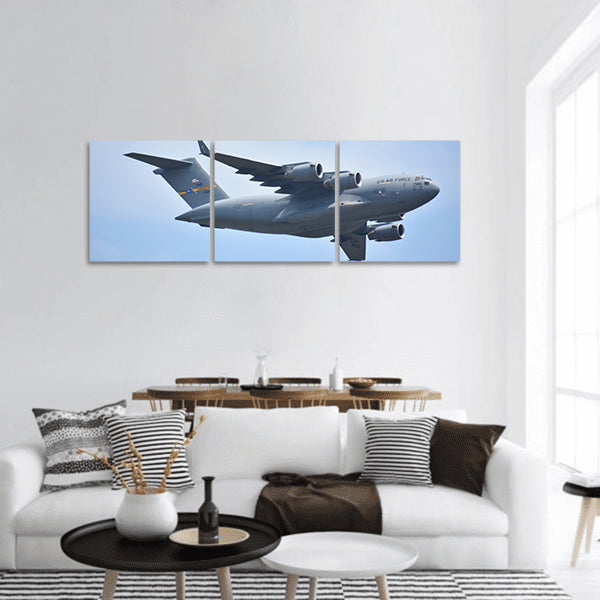 C-17 Globemaster III New England Airshow Massachusetts Panoramic canvas Wall Art